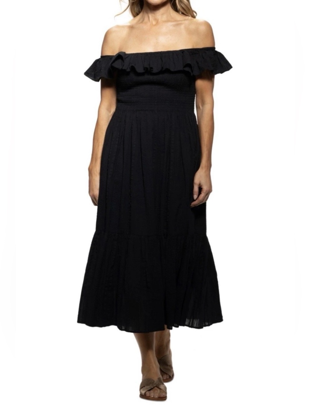 Dotti Women's Cotton On/Off-the-Shoulder Cover-up Dress, Black, Size XL, $62